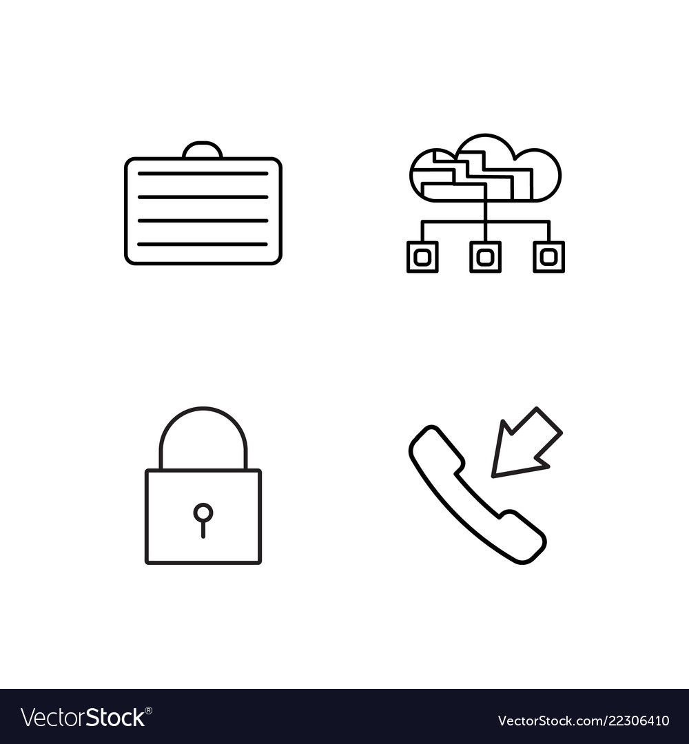 Business simple outlined icons set