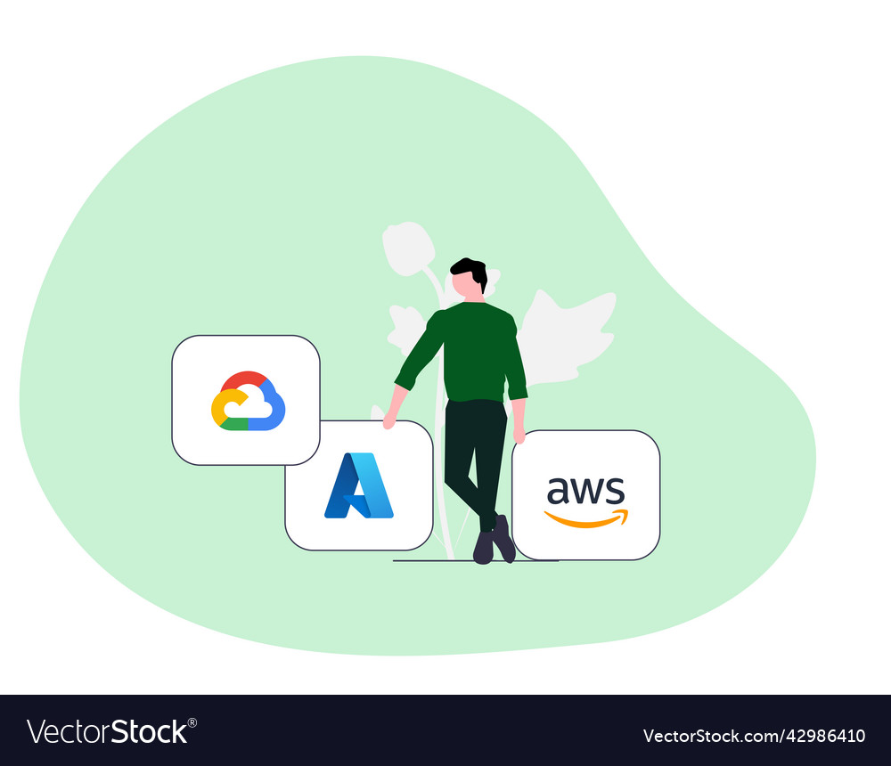 Cloud computing modern flat concept for web