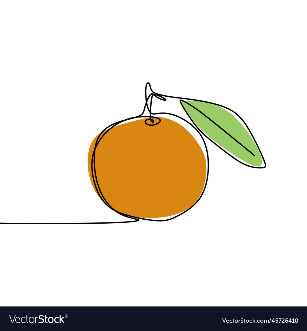 Draw a continuous line of orange fruit and color