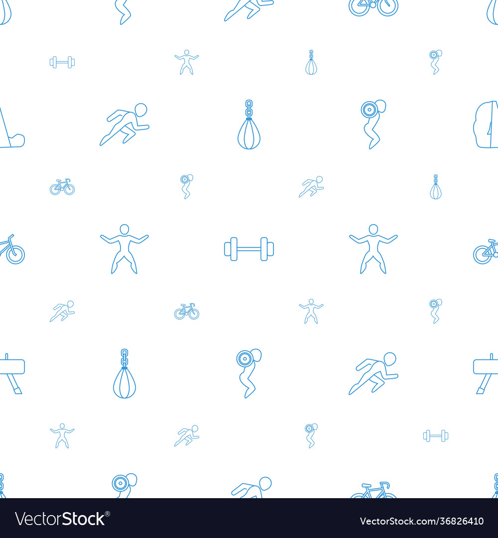 Exercise icons pattern seamless white background