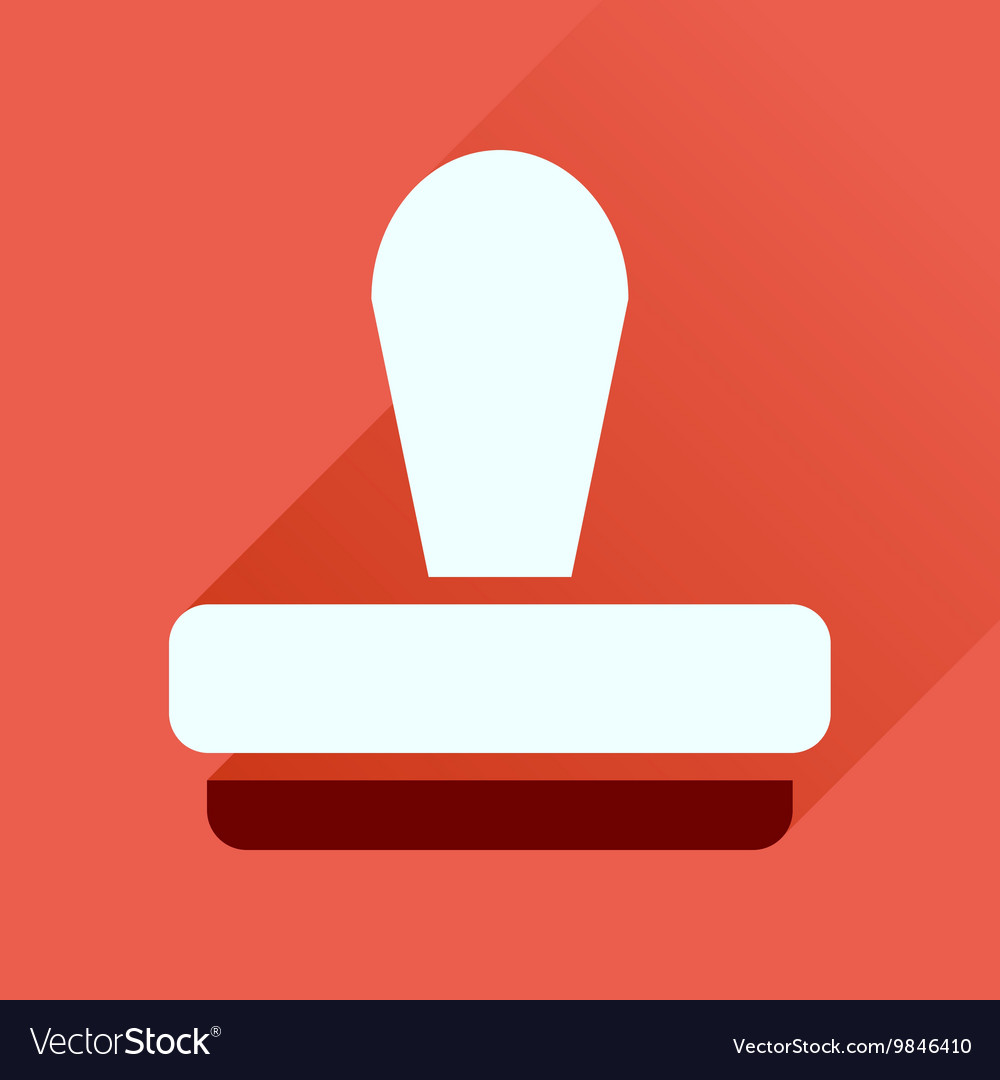 Flat icon with long shadow stamp office