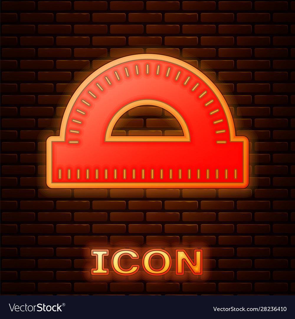 Glowing neon protractor grid for measuring degrees vector image Glowing neon protractor grid for measuring degrees