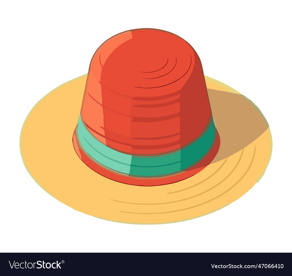 Green felt fedora symbol of adventure Royalty Free Vector