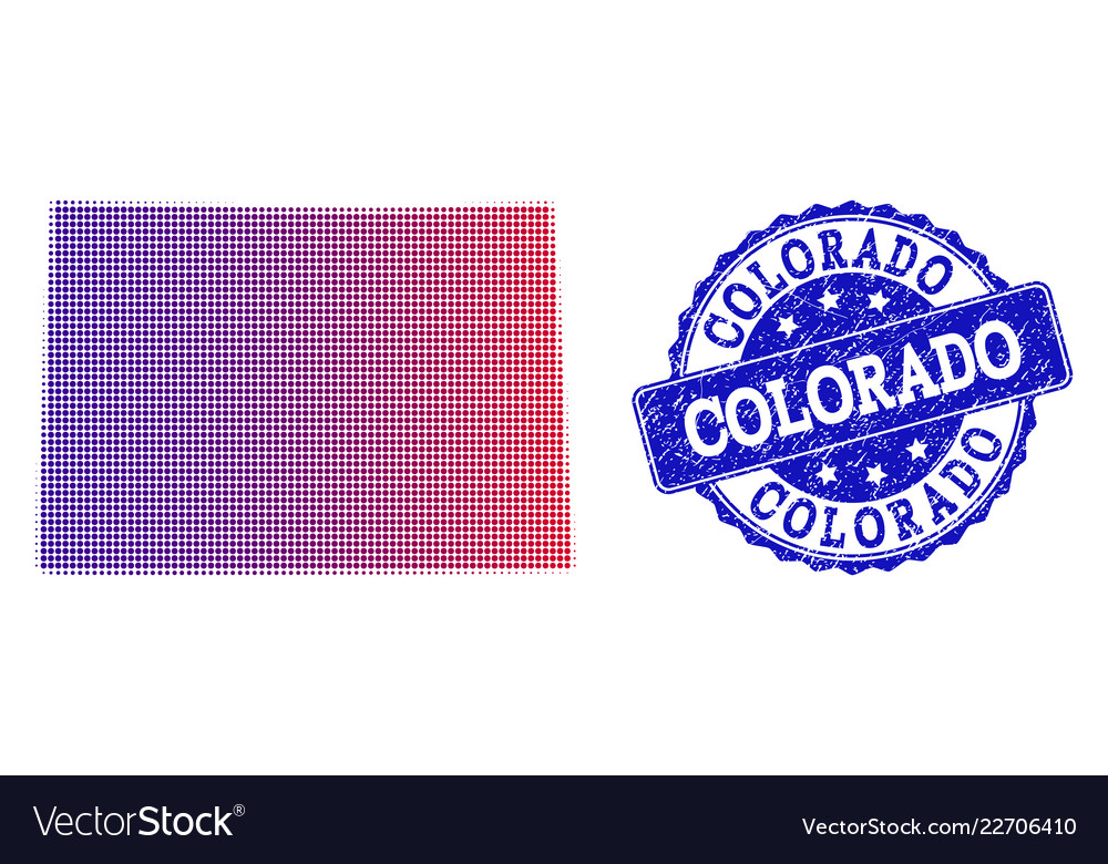 Halftone gradient map of colorado state Vector Image Halftone gradient map of colorado state