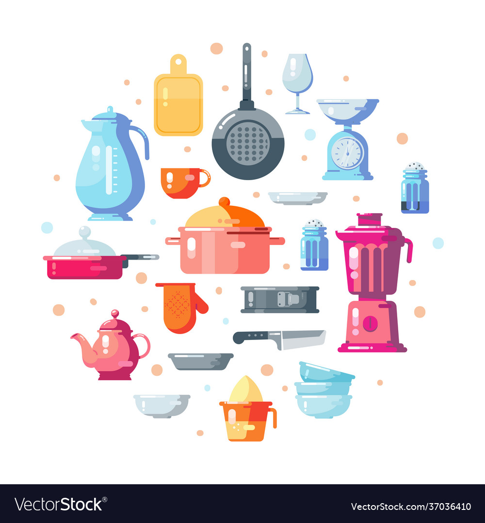 Kitchen utensils set elements for home cooking