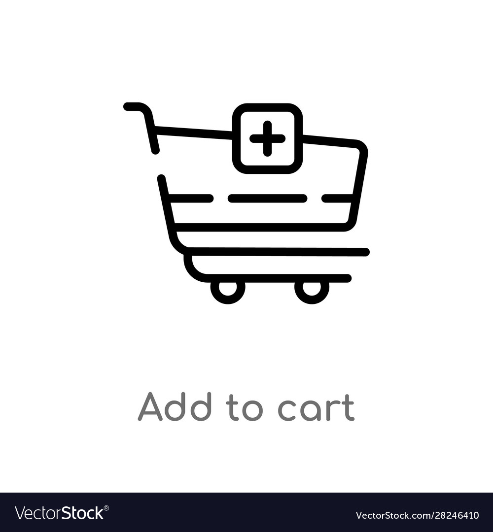 Outline add to cart icon isolated black simple