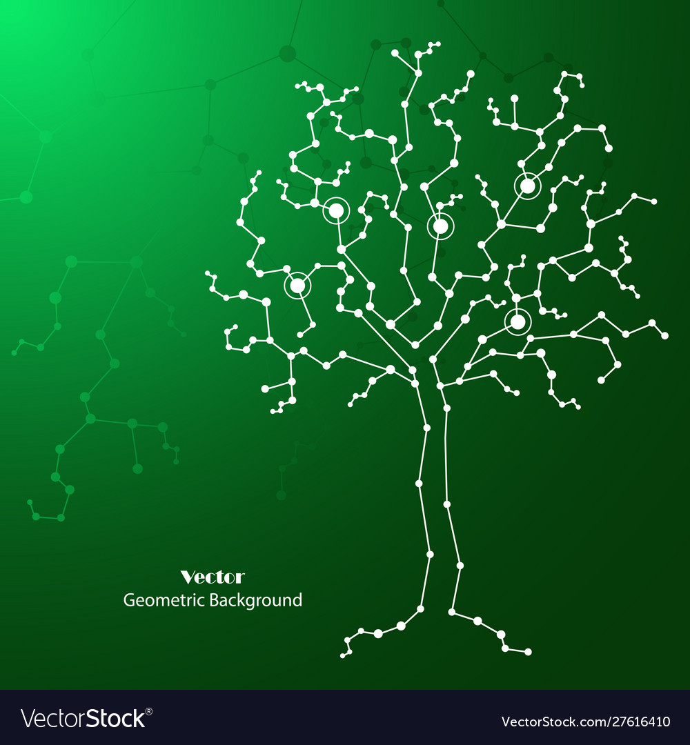 Science tree made connected lines and dots vector image Science tree made connected lines and dots