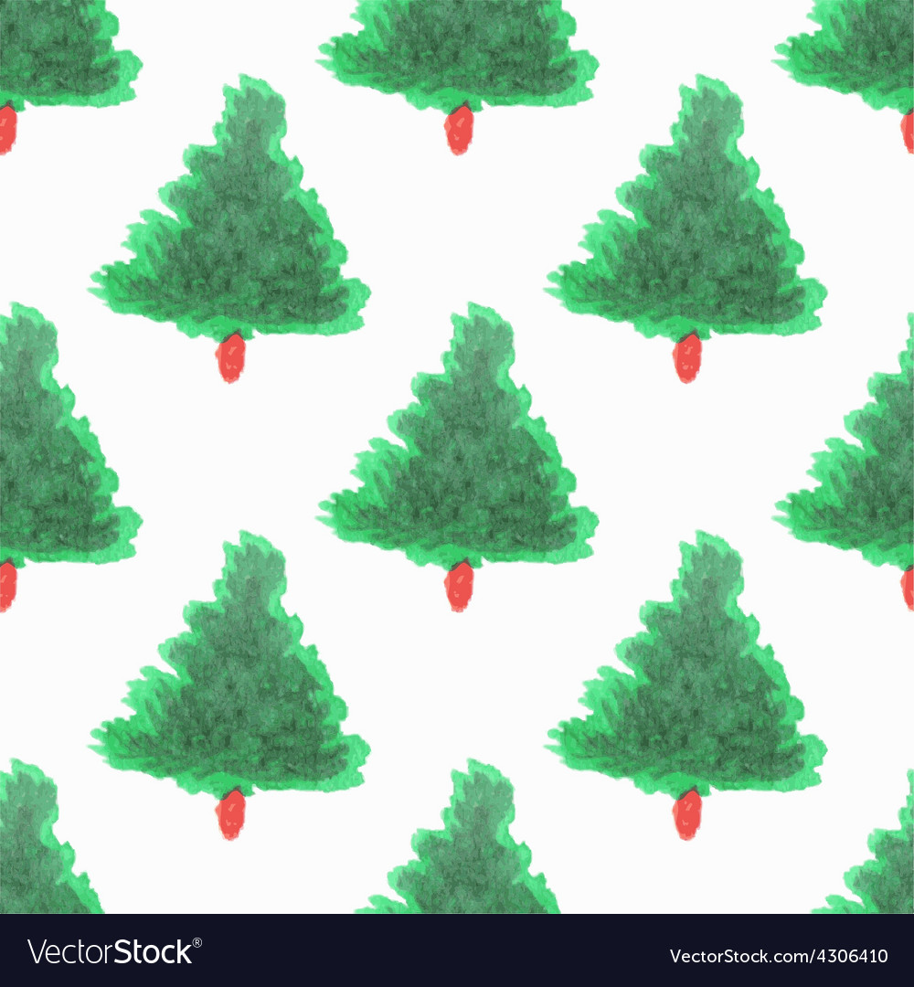 Seamless pattern with trees hand-drawn background
