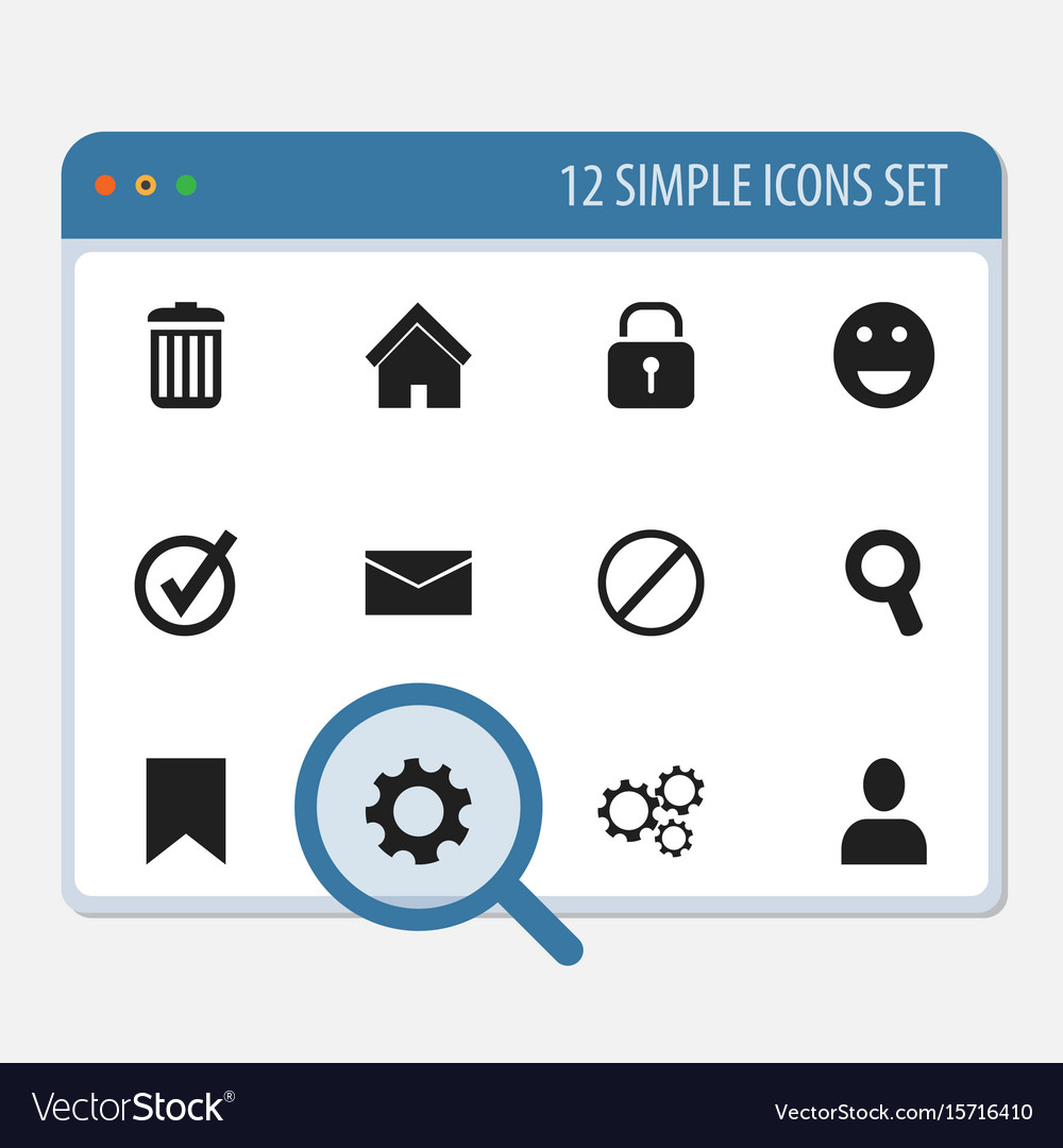 Set of 12 editable network icons includes symbols