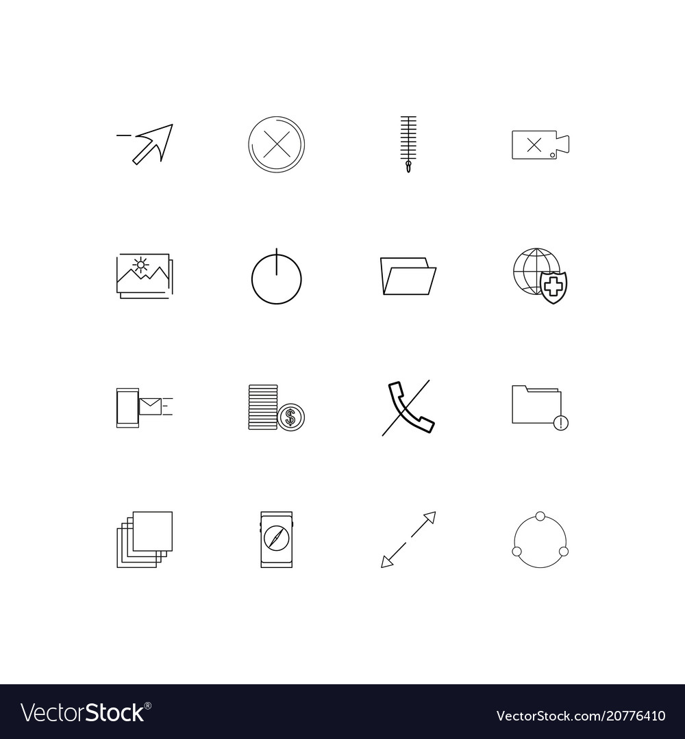 Web linear thin icons set outlined simple
