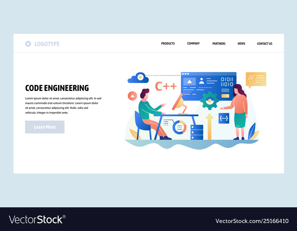 Web site design template programmer write vector image Web site design template programmer write