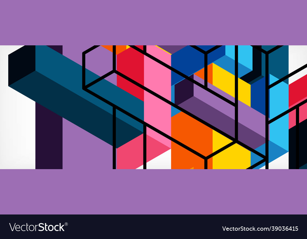 Abstract background 3d cubes cubic elements vector image Abstract background 3d cubes cubic elements