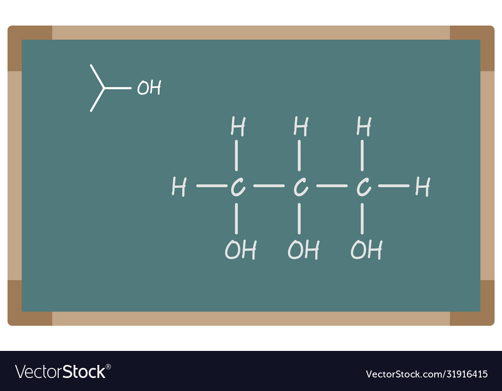 Blackboard with molecular formula chemistry Vector Image