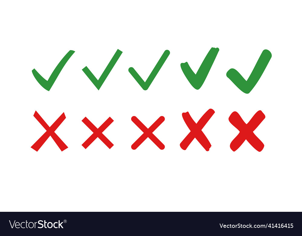 Free Vector  Check mark and cross symbols in flat styles