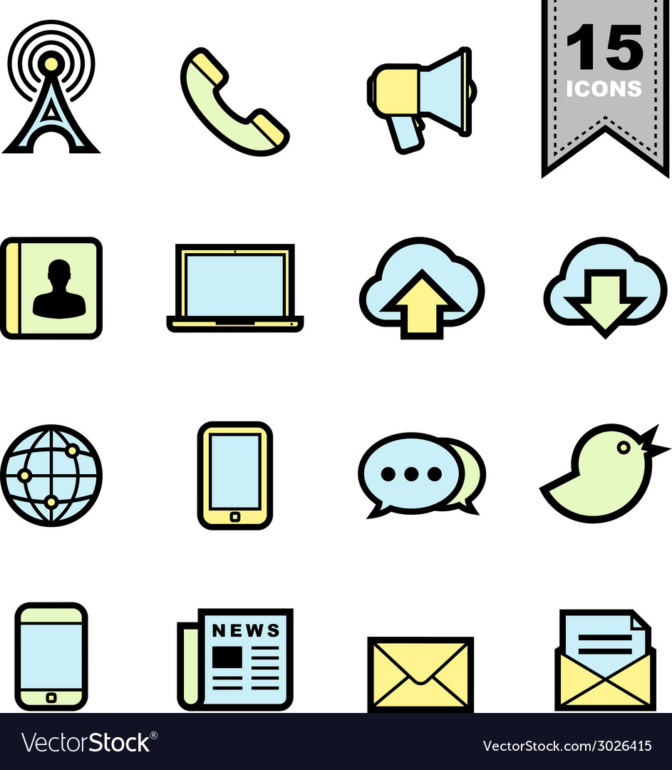 Communication icons set Royalty Free Vector Image