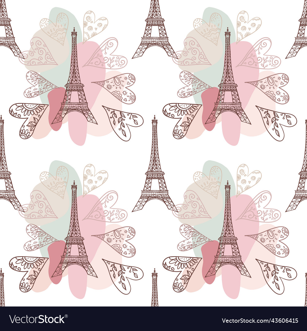 Eiffel tower seamless pattern 1