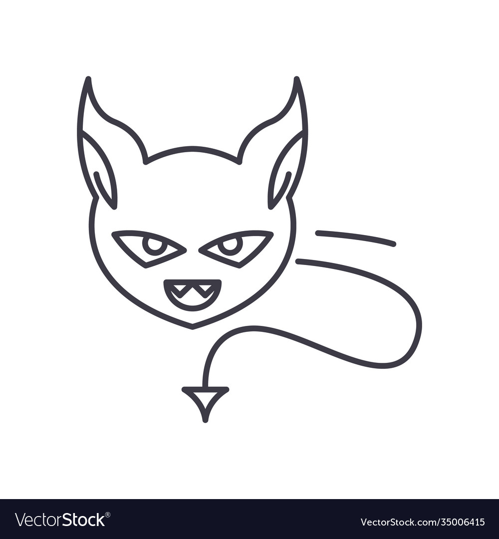Evil icon linear isolated thin line Vector Image Evil icon linear isolated thin line