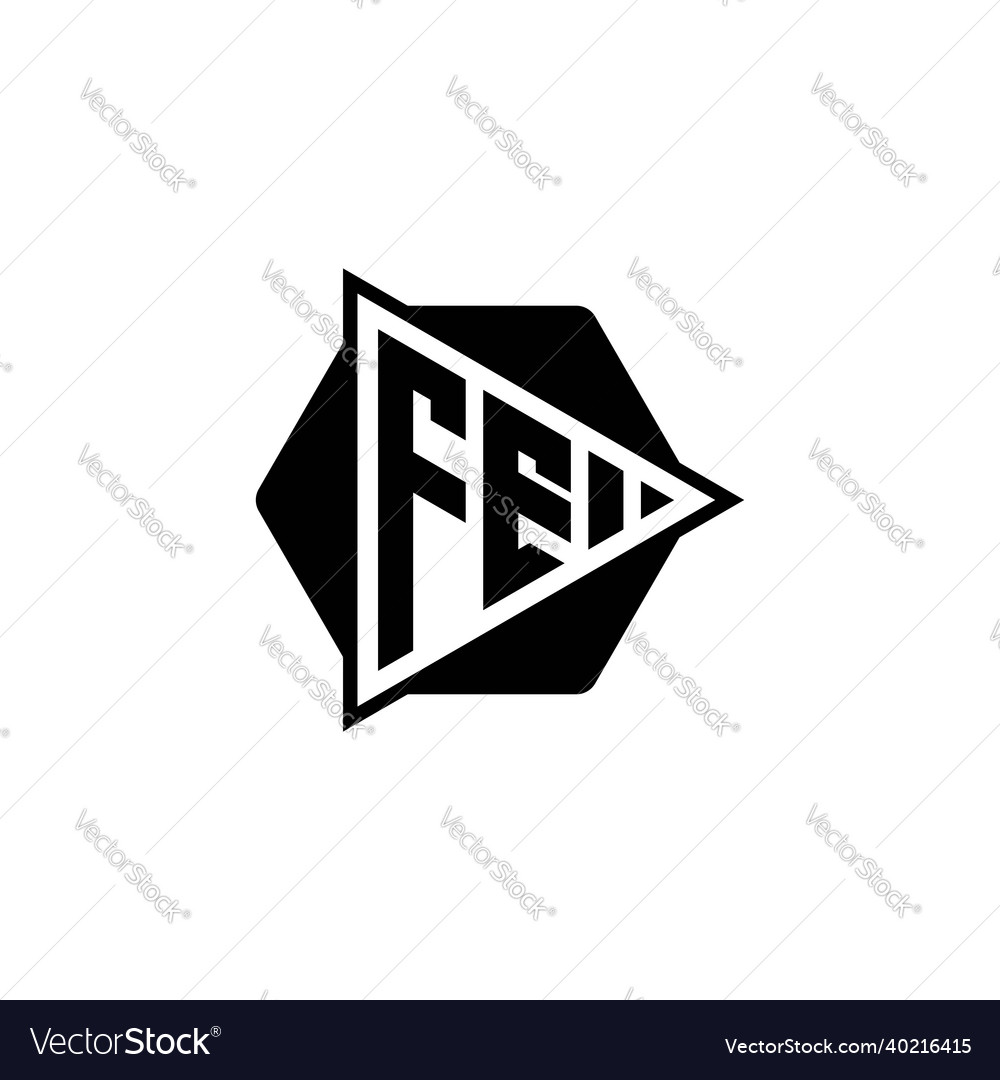 Fe logo monogram triangle play button