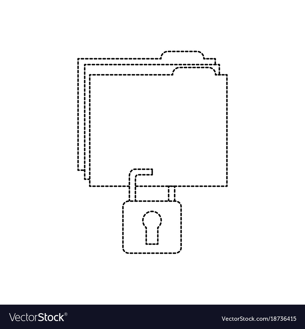 File folder with safety lock icon imag