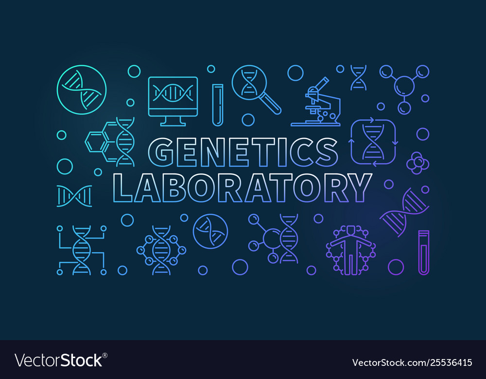 Genetics laboratory colorful line