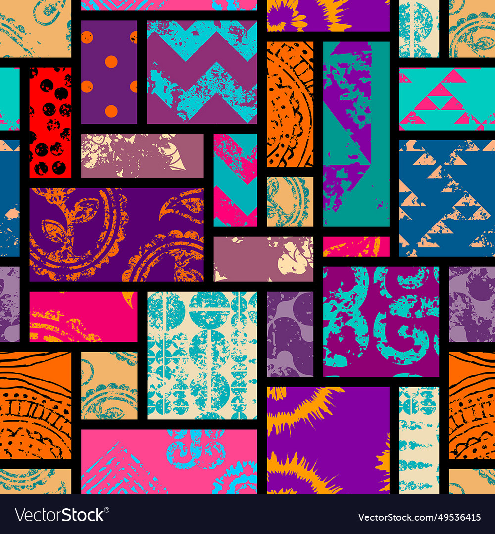 Geometric abstract pattern intersection patchwork vector image Geometric abstract pattern intersection patchwork