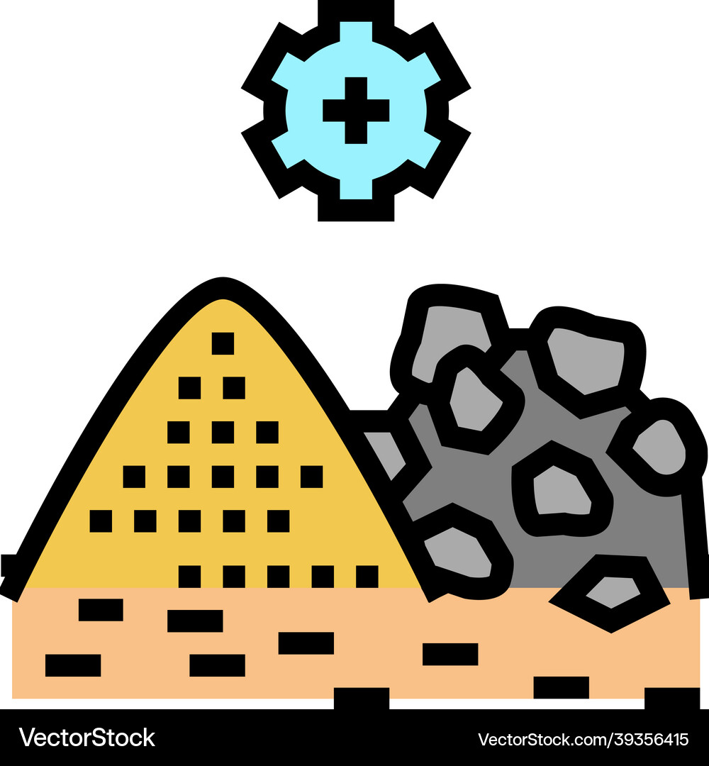 Mining processing color icon Royalty Free Vector Image