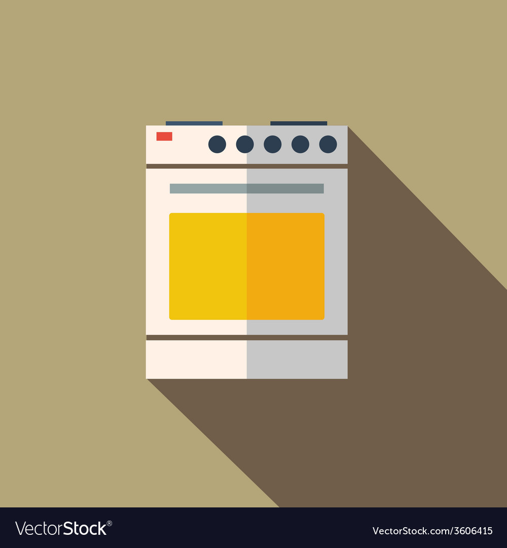 Modern Electric Stove With Oven Kitchen Appliance Flat Vector For