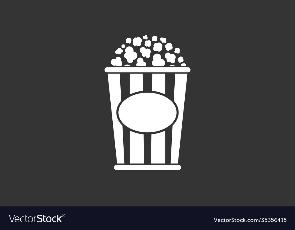 Popcorn simple icon flat style element Vector Image Popcorn simple icon flat style element