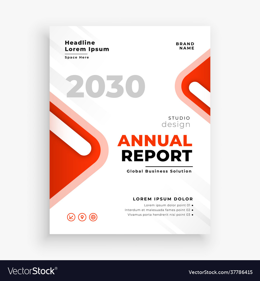 Red annual report company flyer brochure template Vector Image