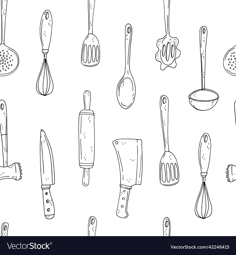 Seamless pattern of elements with hand vector image Seamless pattern of elements with hand