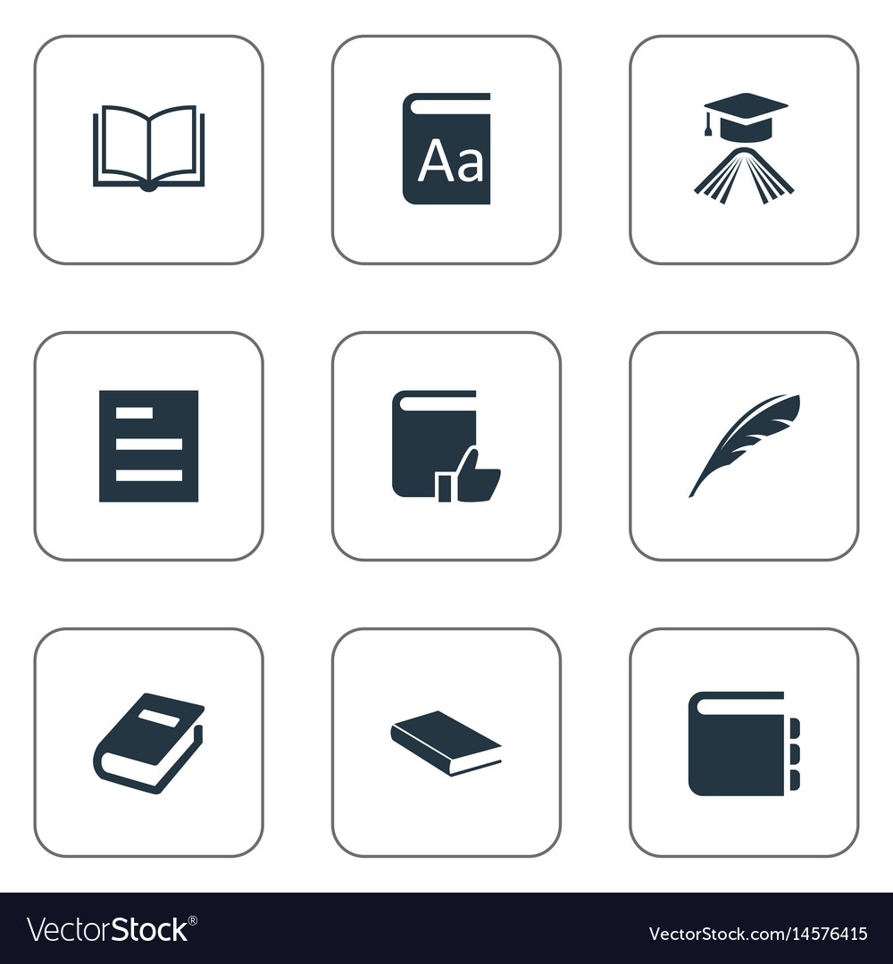 Set of simple books icons