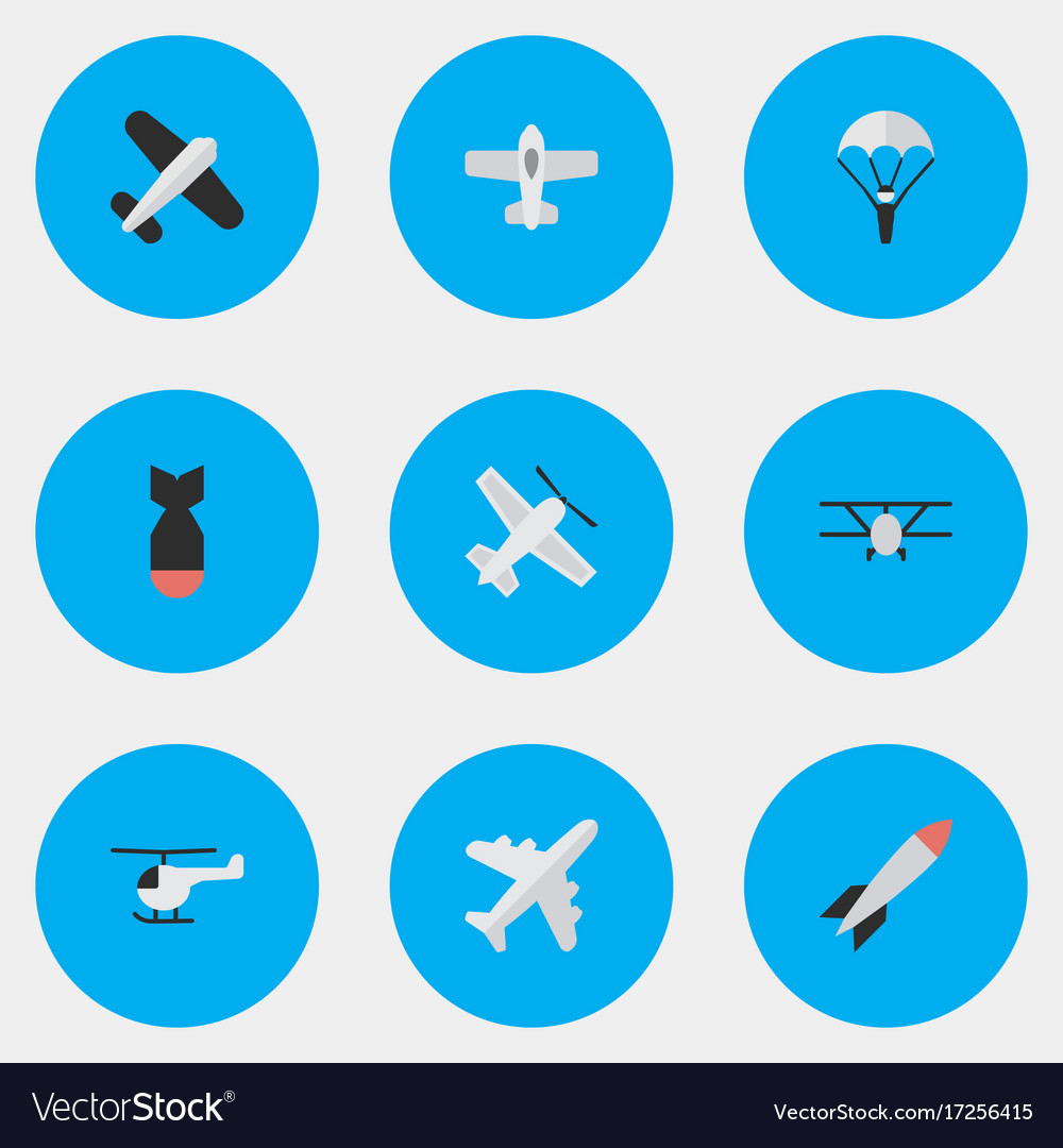 Set of simple plane icons