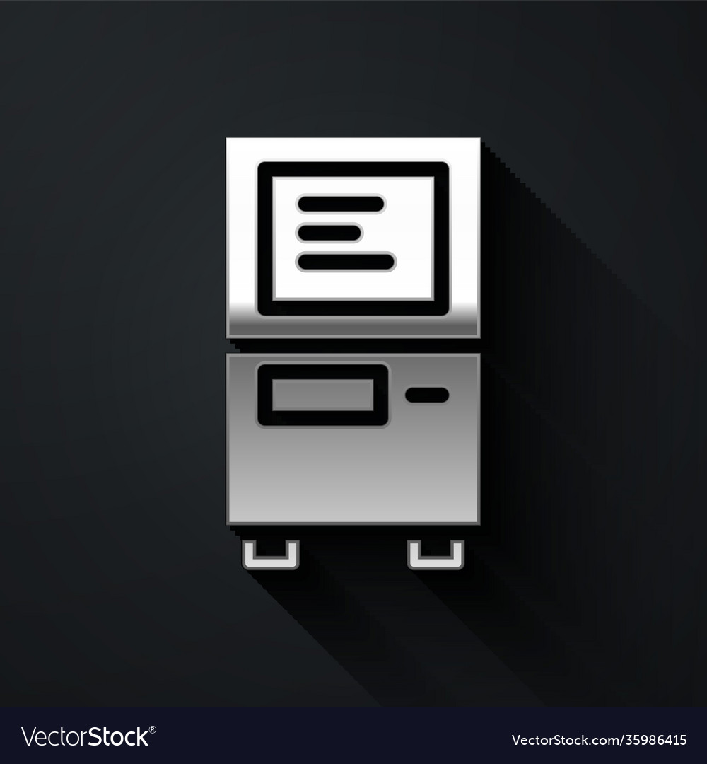 Silver atm - automated teller machine icon Vector Image Silver atm - automated teller machine icon