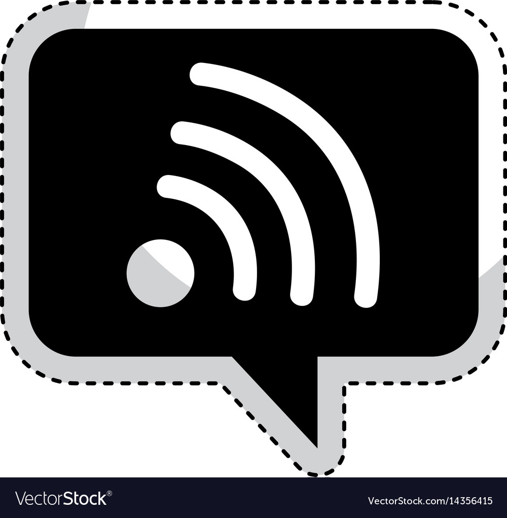 Speech bubble with wifi signal icon