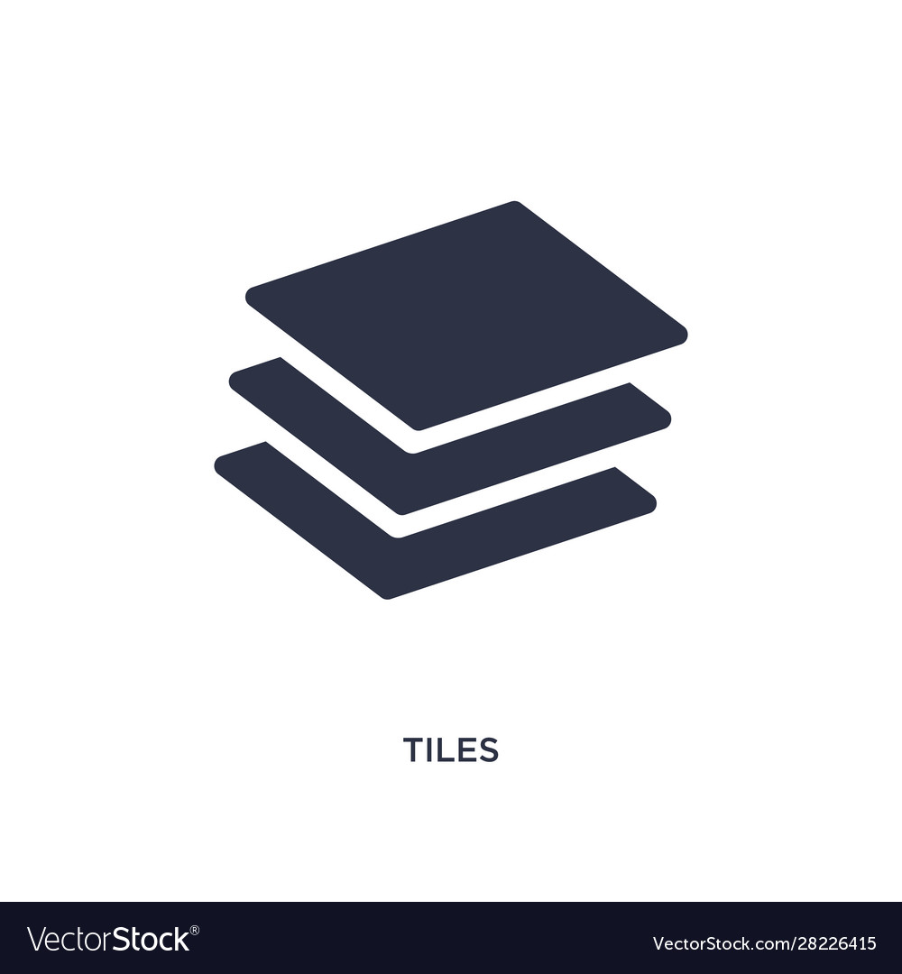 Tiles icon on white background simple element
