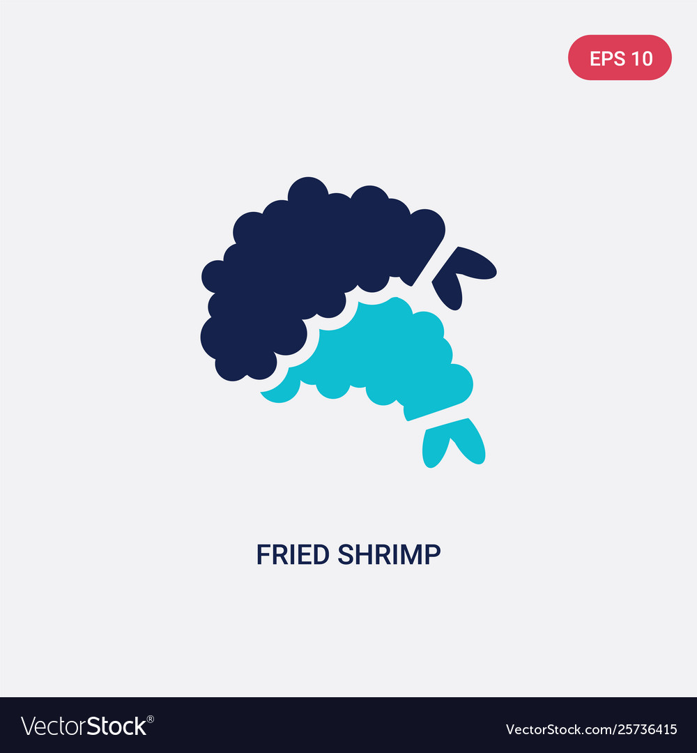 Two color fried shrimp icon from culture concept