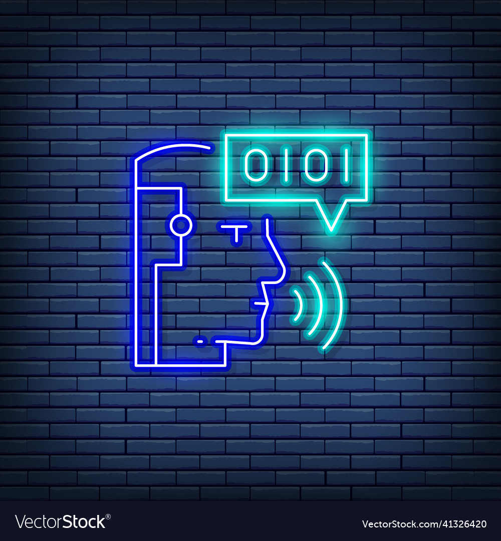 Artificial intelligence robot with sound waves vector image Artificial intelligence robot with sound waves