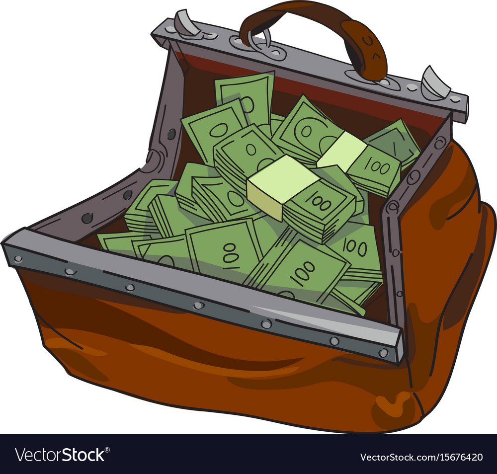 Cartoon image of huge bag money