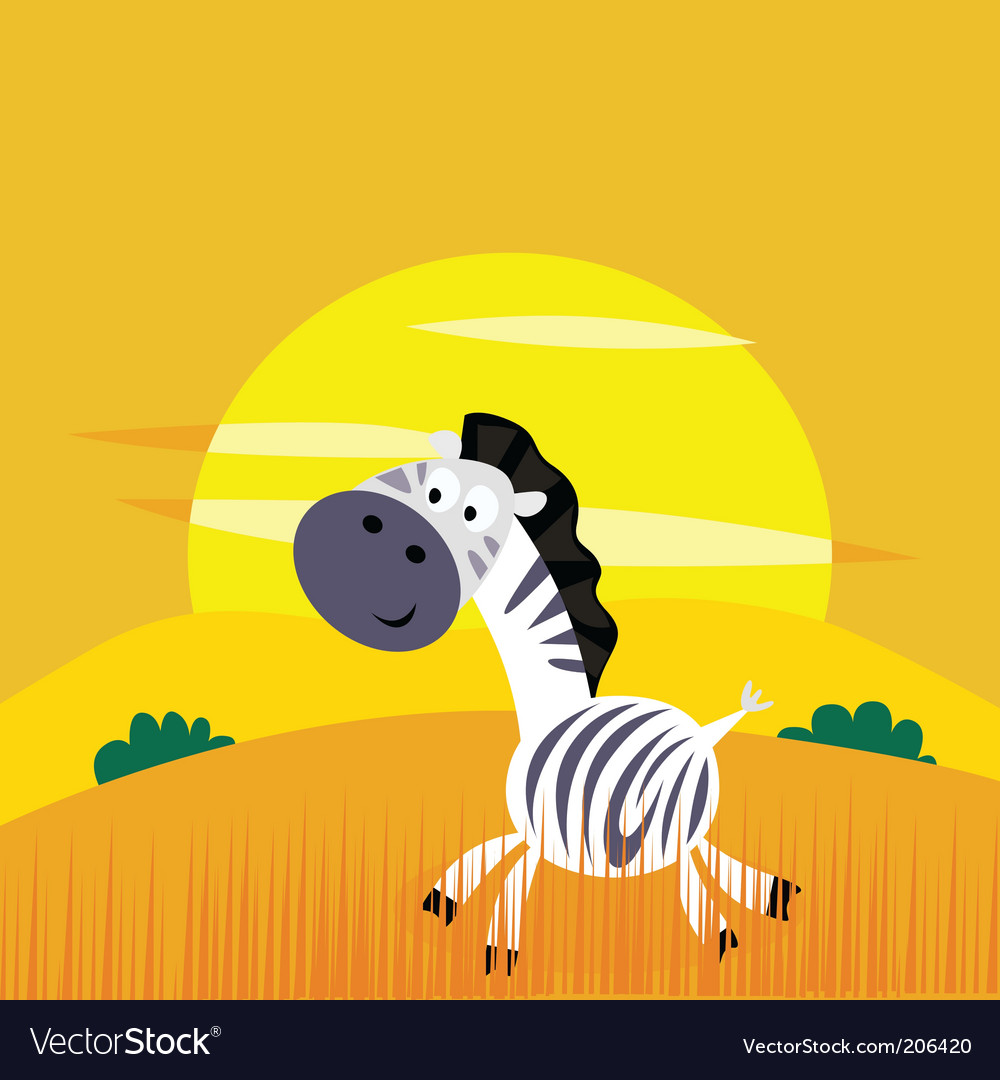 Cartoon zebra Royalty Free Vector Image - VectorStock