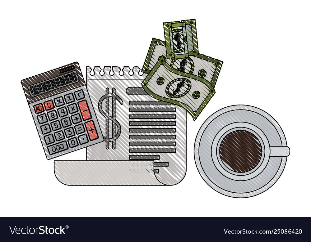 Clipboard taxes with calculator and bills