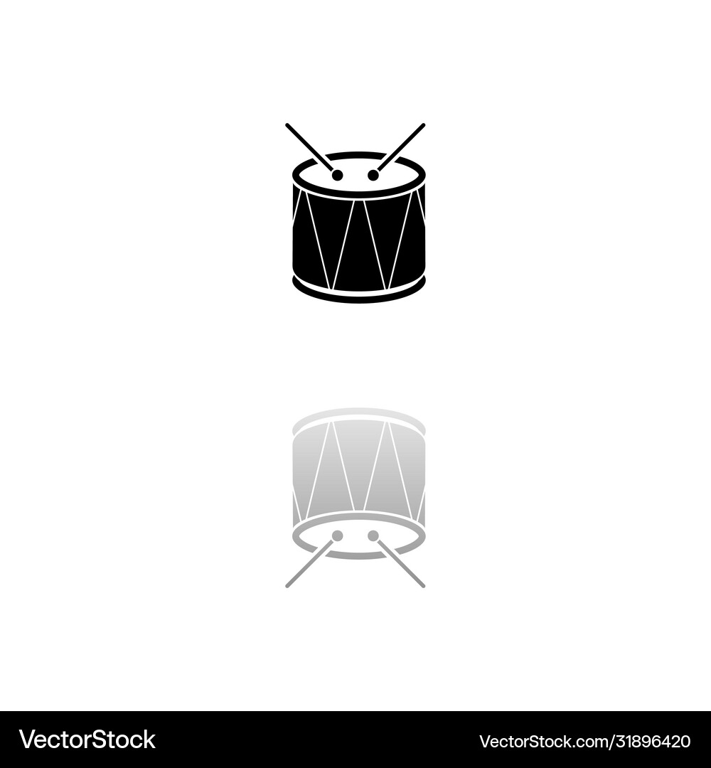 Drum icon flat Royalty Free Vector Image - VectorStock