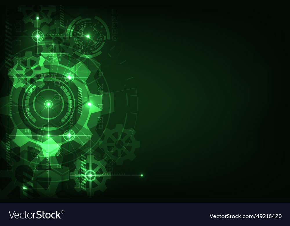 Engineering abstract technology futuristic green Vector Image