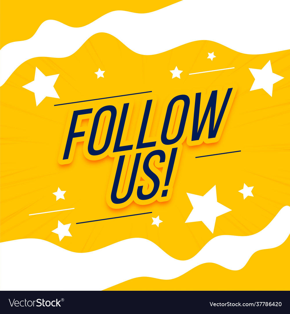 Follow us template with stars Royalty Free Vector Image