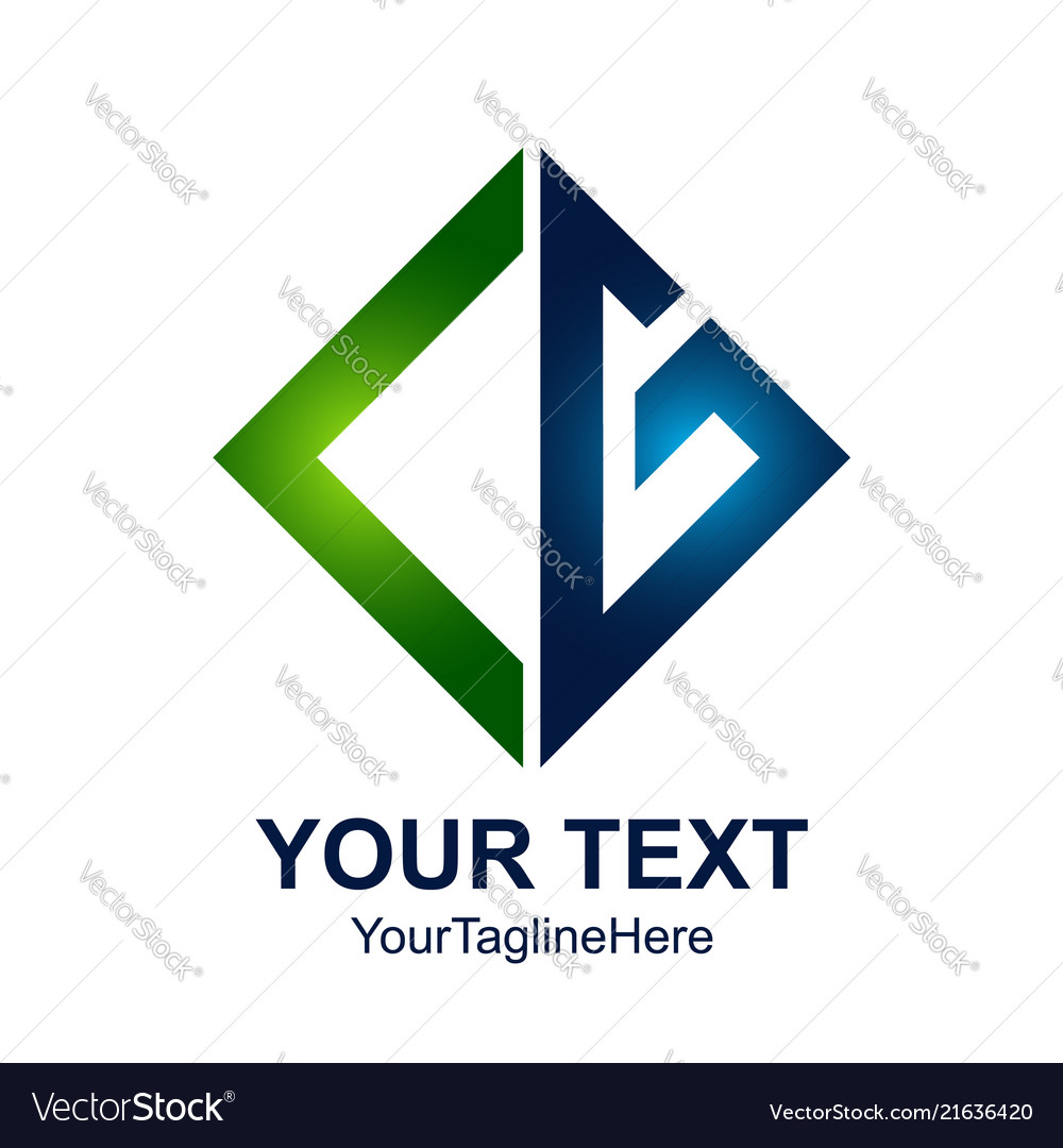 Initial letter cg logo design template element Vector Image