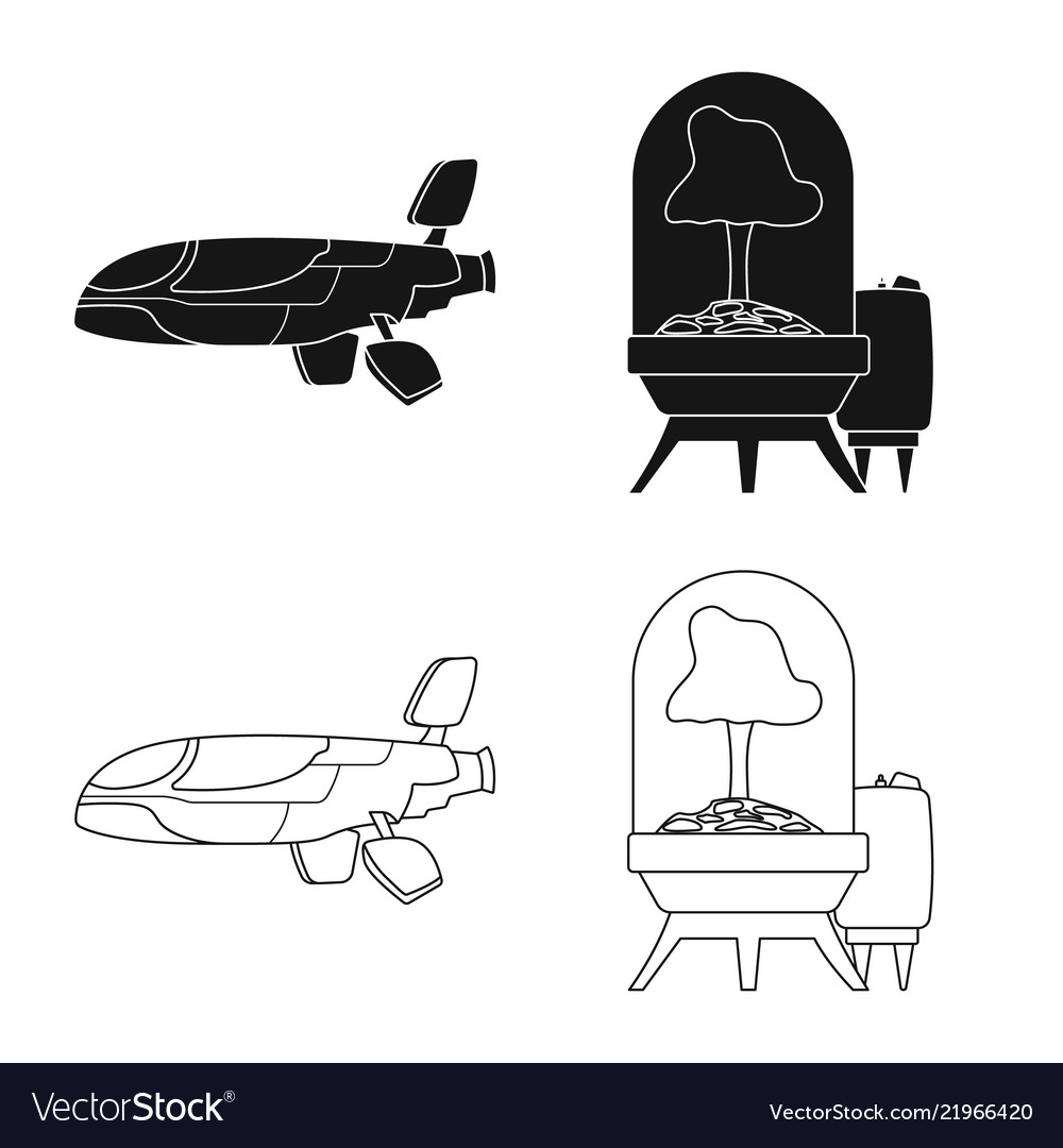 Isolated object of mars and space icon collection vector image Isolated object of mars and space icon collection