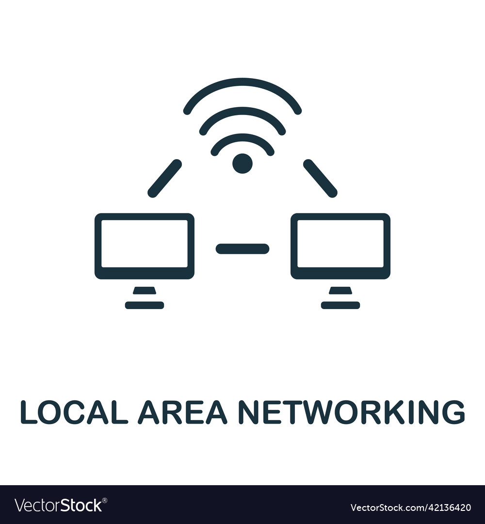 Local area networking flat icon colored element vector image Local area networking flat icon colored element