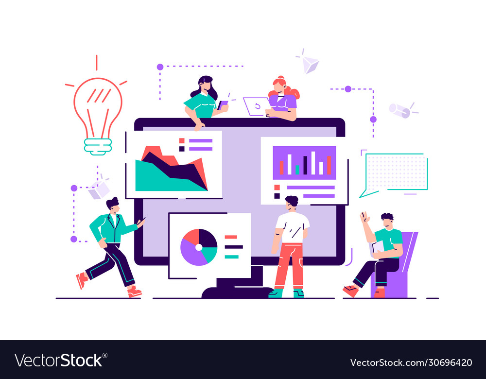 People are building a business project Royalty Free Vector