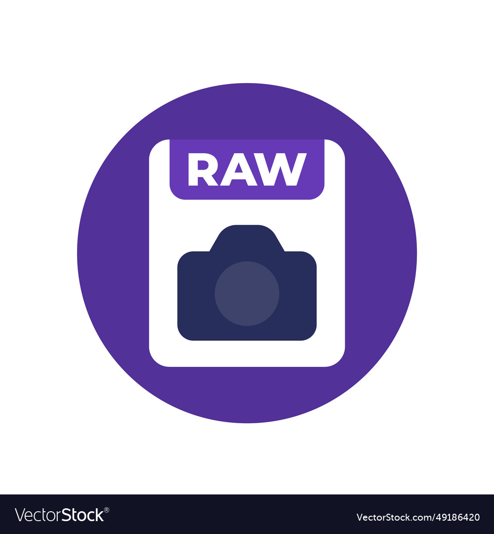 Raw file icon with a camera flar design