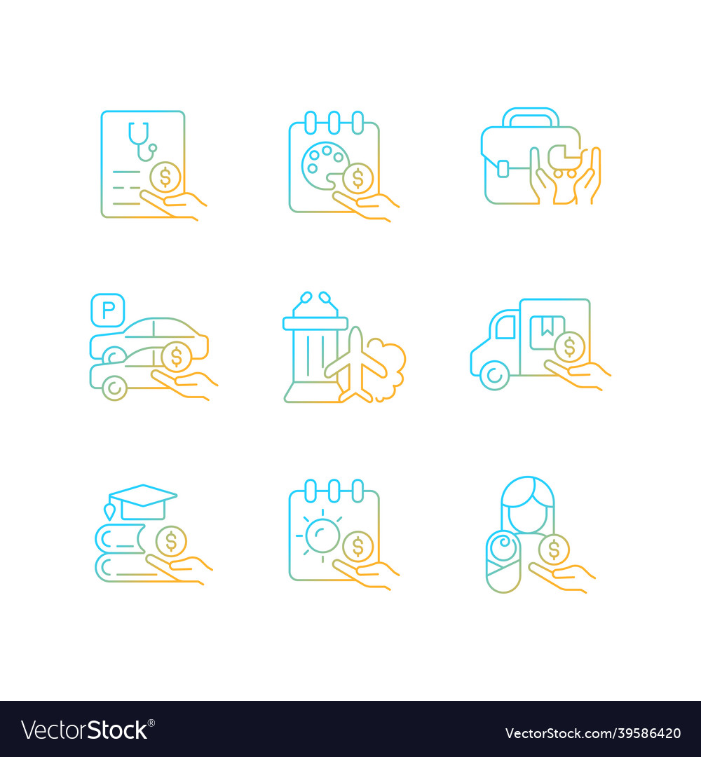 Rewarding employee for hard work gradient linear vector image Rewarding employee for hard work gradient linear