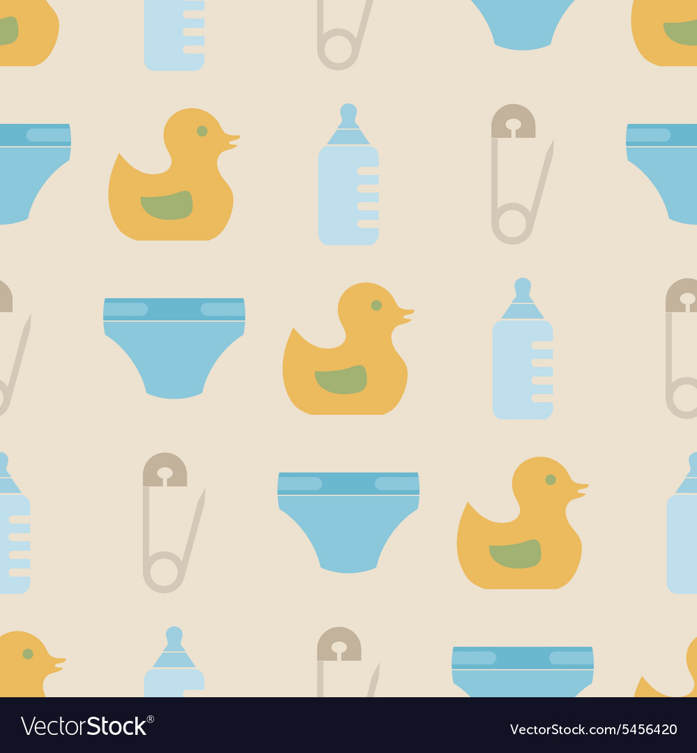 Seamless background with baby stuff